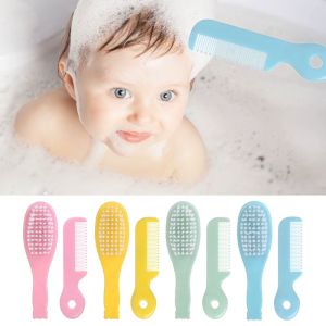 Infant Hair Brush Portable Compact Hair Brushes Cradle Caps Hair Comb Kids Bath Soothing Brush for Child Sensitive Skin