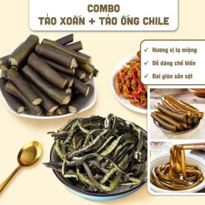 Combo tảo xoắn tảo ống 100g hàng loại 1 dùng nấu món chay mặn bổ sung dinh dưỡng giàu canxi