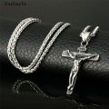 Mens Silver Stainless Steel Jesus Christ Crucifix Cross Pendant Necklace Chain necklace for men. 