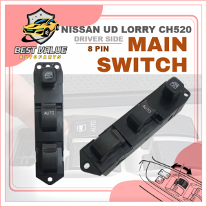 NISSAN UD LORRY CH520 LORRY POWER WINDOW MAIN SWITCH MASTER SWITCH DRIVER SWITCH PEMANDU SUIS TINGKAP CERMIN SUIS 8 PIN