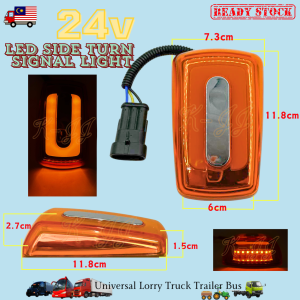 24V LED Yellow Side Marker Lights for Truck Trailers Buses