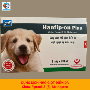 Nhỏ gáy kiểm soát ve rận bọ ghẻ chó mèo Hanfip-on Plus 1 hộp/ 5 Tuýt/134ml