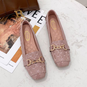 35-41 Large size Womens Soft Slip on Boat Shoes Korean Fashion Loafers Flat Square Toe Peas Shoes