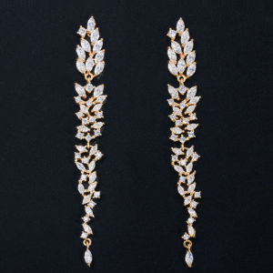 SEQUITO Hot Delicate Gold Silver Plated Bridal Jewelry Pave Setting AAAAA Cubic Zirconia Super Long Drop Dangle Trendy Earrings Women Ear Decoration SE769