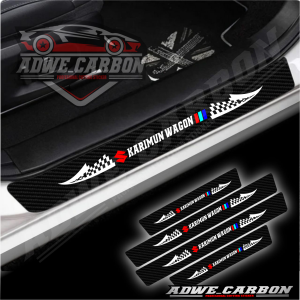9pcs Stiker carbon mobil suzuki karimun cutting stiker pelindung pijakan mobil wagon r