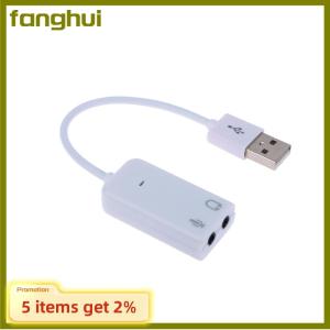 fanghui USB 2.0 To Jack External USB Sound Card 3D Audio Headset Microphone Earphone 7.1 Channel 5HV2 Adapter For Laptop