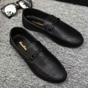Korean Black Office Formal Leather Shoes For Men Breathable Loafer Shoes for Men Lazy Doudou Shoes For Men Size 39-44