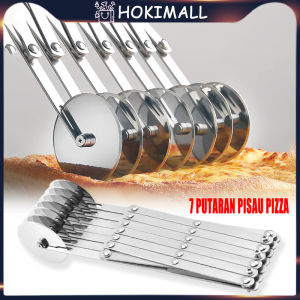 7 Roda Adjusted Stainless 304 Alat Pemotong Adonan Kue / Pisau Adonan / Pisau Pizza Pemotong