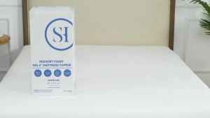 ท็อปเปอร์ที่นอนคู่ 2 นิ้ว โฟมหน่วยความจำผสมเจล แผ่นทำความเย็น ได้รับการรับรองจาก CertiPUR US - เพิ่มคุณภาพการนอนหลับด้วยการบรรเทาแรงกดและการควบคุมอุณหภูมิ ขนาดคู่ สีน้ำเงิน