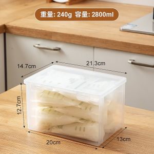 Refrigerator Freezer Storage Box Large Clear Sealed Stackable Fridge Organizer Container