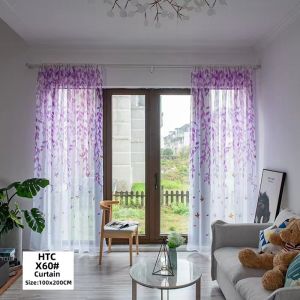Tulip Curtain for Window Door Home Decor New Design Novel Curtain 100*200CM 1PC Window Flower for Home Decoration Door and Window Decoration Light Color Series Willow Screen Curtain Flower Curtain