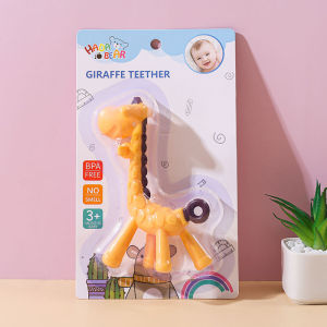 Baby Teether Toy Giraffe Silicone Teething Relief Toys for Newborn Anti-hand-eating Artifact Autism Therapy Toy Teethers