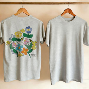 [Local Stock] HBESTY  Floral Bee Text T-Shirt Crew Neck Short Sleeve Have A Bee-Utiful Day Signature Goth Aesthetic Women Clothing Harajuku Y2k Top