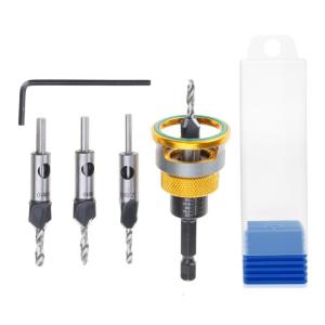 Bộ mũi khoan loe miệng với độ sâu dừng chế biến gỗ mũi khoan với phụ kiện mũi khoan có thể thay thế