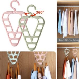 Plastic Adult Non-slip Clothes Hanger Triangular Nine Holes Deisgn Magic Home Drying Rack Folding