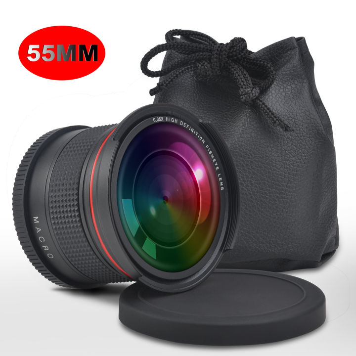 55MM Fisheye Wide Angle Lens (W/ ro Portion) for Nikon D5300 D5200  D5100 D3500 D3400 D3300 D3200 and Sony A99II A77II he shan trade he shan