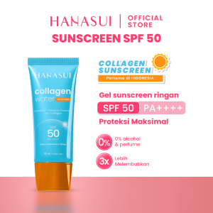 DC.ID Hanasui Collagen Water Sunscreen SPF 50 Ringan & Menenangkan Kulit Tidak Kusam Berminyak