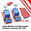 Relay Module with Optocoupler Isolation 1 Channel DC 5V / DC 12V. 