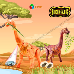 Mainan anak Dinosaurus bertelur bisa berjalan ada suara BRACHIOSAURUS