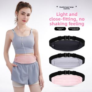 ROB TOY บางเฉียบ กระเป๋าคาดเอวแบบพกพาสำหรับกีฬา กระชับพอดี ยืดหยุ่นสูง กระเป๋าคาดเอวสำหรับวิ่ง แฟชั่น ที่เก็บของ กระเป๋าโทรศัพท์กีฬา ผู้ชาย ผู้หญิง