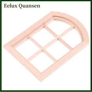 Eelux Phụ kiện nội thất mô hình cửa sổ vòm bằng gỗ thu nhỏ 1:12
