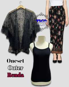 Outfit Atasan Fashion Satu Set Outer Renda Brokat Crop Kondangan Pesta Brokat seragam Bridesmaid Terbaru outer mix rok plisket batik