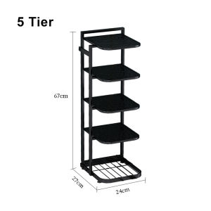BASISHOME Simple Modern Shoe Rack Multi-layer Shoe Organizer Iron BTO Shoe Rack HDB Shoe Rack