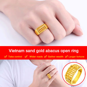arcade 24K Gold-Plated Copper Ring Coin Gold Abacus Open Ring戒指