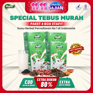 ETAFIT - Solusi Masalah Pernafasan - Susu Kambing Etawa Bubuk Asli 100% Original - Paket 4 Box