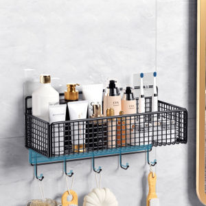 Bathroom Organizer Rack Wall Mounted Shelf Hanger Multifunction Hanging Basket Bathroom Storage Rack
