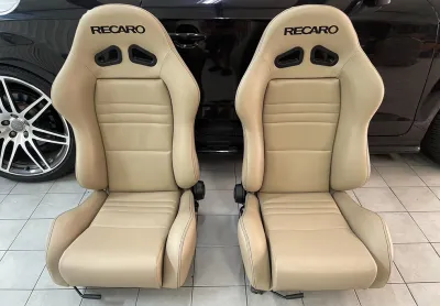เบาะแต่งรถยนต์ Recaro เบาะเรคาโร่ หนังสีเบส ฟรีขา-รางทั่วไป แปลงใส่ได้ทุกรุ่น มีของพร้อมส่ง