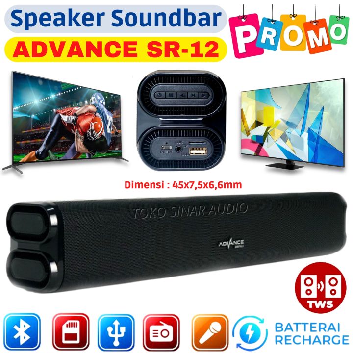 Speaker Bluetooth Soundbar Advance SR12 Surround Sound BASS Mantu