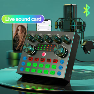 modern Mixer Bluetooth  Vlogging Youtuber Sound Card USB External simple
