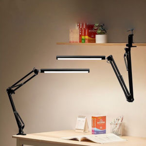 LED Study Lamp 3 Light Colors With Rotatable Clamp Eye Protection Table Light Office Bed Lamp