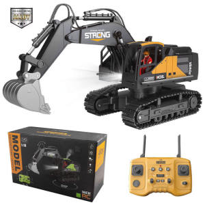 JDD[Fast Delivery][Original Available]2.4G RC Excavator Children Remote Control Model Car Engineering Dump Truck Bulldozer High Tech Alloy RC Cars For Children Toys