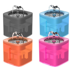 IPSKY สัตว์เลี้ยงน้ำน้ำพูดแมว/ตู้น้ำสูงสุนัข Frosted โปร่งแสงอัตโนมัติ Waterer 2.0L