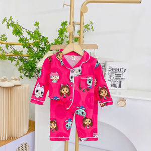 JanElla’s Button Down LONGSLEEVES PAJAMA SET (1 to 6 Years Old) SLEEPWEAR TERNO for KIDS GIRLS Cotton Made in Vietnam