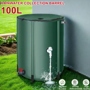100L Outdoor Multi-Functional Rainwater Collector Large Capacity Foldable Storage Water Bucket Portable Rain Collection Barrel