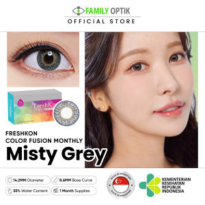 Freshkon Colors Fusion Misty Grey 1 Pasang Monthly Softlens Warna Bulanan