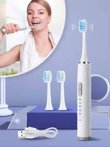 แปรงสีฟันไฟฟ้าอัจฉริยะ แปรงสีฟันแบบชาร์จไฟได้ อัลตราโซนิกกันน้ํา ผู้ใหญ่ ปรับได้5ระดับ อายุการใช้งานแบตเตอรี่อึดทน