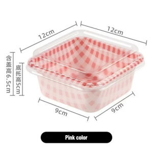 10pcs/pack Retro Checkered Cake Box with Lids Aesthetic Cute Bento Box Checkered Square Cake Dessert Box for Party Gift