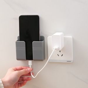 Kệ Dán Tường Để Điện Thoại Ống Cắm Điều Khiển Remote Xẻ Rãnh V5 Siêu Tiện Lợi - Khay Đựng Đồ Bút Viết Đa Năng