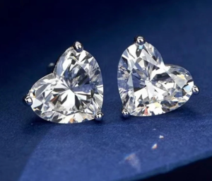 Real Heart Cut Stud Moissanite Earrings 925 Sterling Silver Sparkling Lab Diamond Earrings Gemstone Fine Jewelry for Women