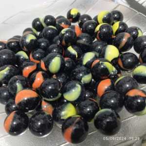 GUNDU MARMER HITAM POLET ISI 100 Pcs - Mainan Tradisional Kelereng