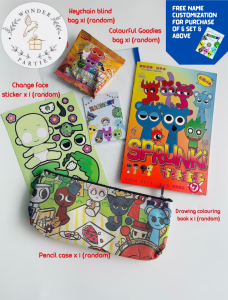 (Ready stocks) Wonderparties sSprunkI Kids Birthday Party Gift Set/Souvenir/Goodies bag/customized name card/Pek hadiah budak sekolah 儿童生日伴手礼🎂
