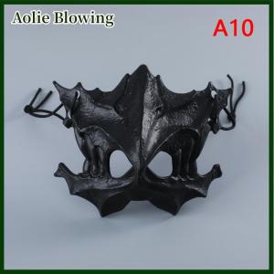 Aolie Party Skull Mask Long Teeth Demon Skeleton Half Face Mask Wolf Dragon Tiger Houjuu Nue Mask Cosplay Halloween Costume Props