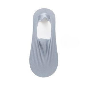 รองเท้าแตะผู้หญิง5คู่สีทึบผ้าไอซ์ซิลค์ถุงเท้าบางเฉียบระบายอากาศถุงน่องตาข่ายล่องหนปากตื้น