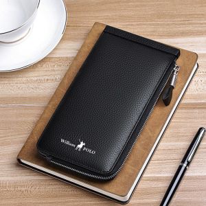 2025POLO กระเป๋าใส่บัตรกระเป๋าใส่บัตรผู้หญิงดีไซน์มูลค่าสูงกระเป๋าสตางค์ผู้หญิงกันแม่เหล็ก 2025 หนังแท้ผู้หญิงรุ่นใหม่