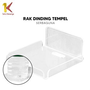 Satu Keluarga Rak Dinding Tempel Dudukan CCTV Serbaguna K146 Rak Mini Dinding Wall Mount Bracket Holder Tatakan Transparan Home Security Import