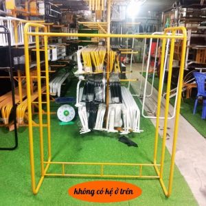 VNS-015 Sào Kệ Đôi Treo Đồ Quần Áo Giữa Shop. Giá Treo Váy Đầm 2 Bên. Sào Treo Có Kệ.